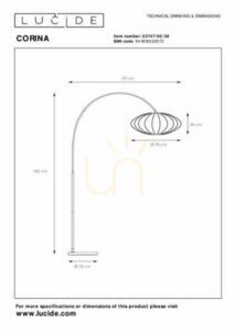 Lampa podłogowa Lucide CORINA beżowa Japandi E27 192 cm 03747/60/38 small 1
