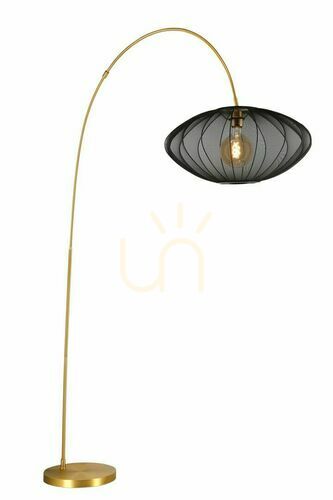 Sprawdź Lampa podłogowa Lucide CORINA czarno-złota Japandi E27 40W