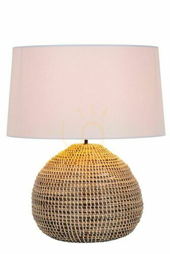 Sprawdź Lampa stołowa Lucide Maduka czarna beżowa Japandi E27 45 cm 10550/81/43