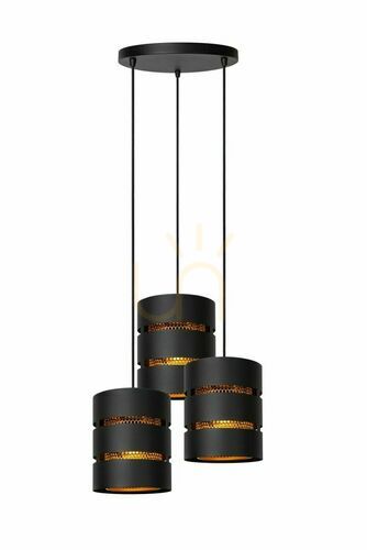 Sprawdź Lampa wisząca Lucide ROSAS 3xE27 czarna złota 43 cm metalowa