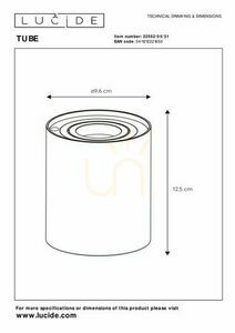 Lampa stołowa Lucide Tube biała LED GU10 5W CCT metal 22552/05/31 small 1
