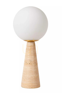 Lampa stołowa Lucide EVIN 05551/01/61 – szkło opalowe i trawertyn, E27 small 4