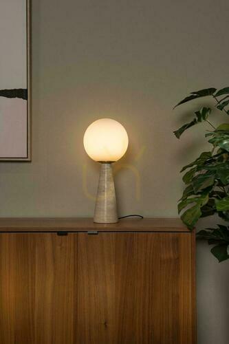 Sprawdź Lampa stołowa Lucide EVIN 05551/01/61 – szkło opalowe i trawertyn, E27