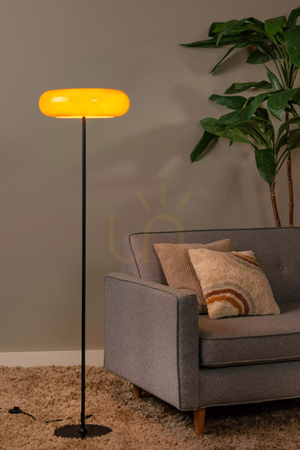 Sprawdź Lampa podłogowa Lucide Sentino pomarańczowa z czarną podstawą 3×G9 150 cm 10725/01/53