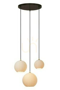 Lampa wisząca Lucide Bina 3xE27 biała porcelana Japandi 40 cm 13451/03/31 small 0