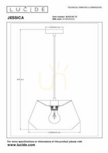 Lampa wisząca Lucide JESSICA 30 cm Japandi E27 10421/30/73 small 4