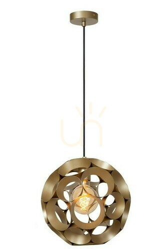 Sprawdź Lampa wisząca Lucide Hannelore złota 30 cm metalowa E27 LED dimmable