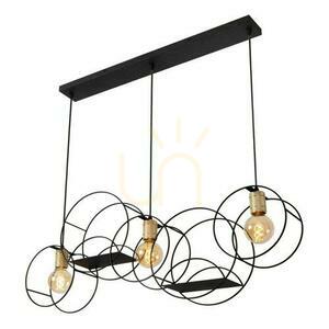 Lampa wisząca Lucide CIRCLE 3xE27 czarna złota metalowa vintage 104 cm small 4