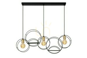 Lampa wisząca Lucide CIRCLE 3xE27 czarna złota metalowa vintage 104 cm small 0