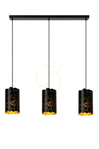 Sprawdź Lampa wisząca Lucide ALMELO 3xE27 czarna złota metalowa 92 cm