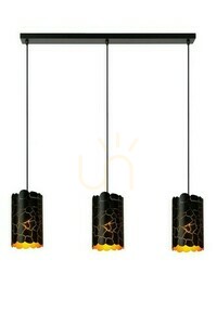 Lampa wisząca Lucide ALMELO 3xE27 czarna złota metalowa 92 cm small 0