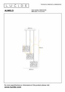 Lampa wisząca Lucide Almelo czarna złota 3xE27 metalowa small 5