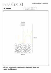 Lampa wisząca Lucide Almelo czarna i złota metalowa 40 cm E27 small 6