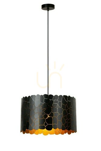 Sprawdź Lampa wisząca Lucide Almelo czarna i złota metalowa 40 cm E27