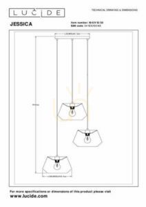 Lampa wisząca Lucide JESSICA czarna Japandi 3xE27 35,5 cm small 4