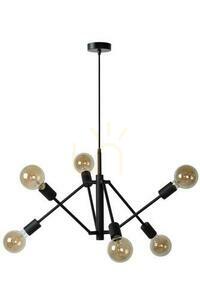 Lampa wisząca Lucide Lester 21424/06/30 czarna, 6×E27 max 40 W, Ø76 cm, wysokość 65–177 cm small 1