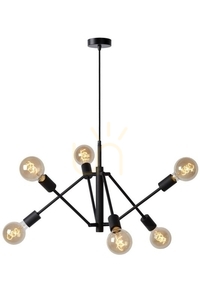 Lampa wisząca Lucide Lester 21424/06/30 czarna, 6×E27 max 40 W, Ø76 cm, wysokość 65–177 cm small 0