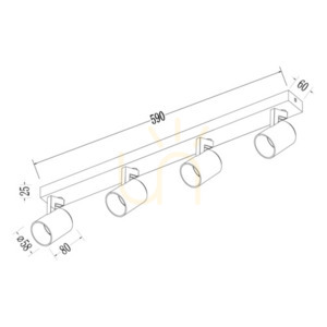 Czarna Oprawa Volf Spot Czarny 4x Gu10 small 4