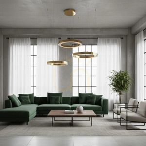 Lampa wisząca CIRCLE 60+80+100 LED złoty połysk na 1 podsufitce small 1