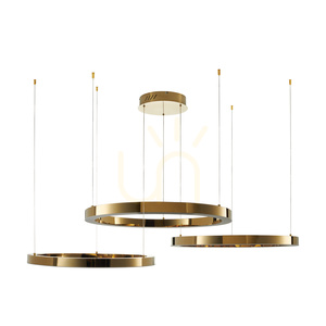 Lampa wisząca CIRCLE 60+80+100 LED złoty połysk na 1 podsufitce small 3