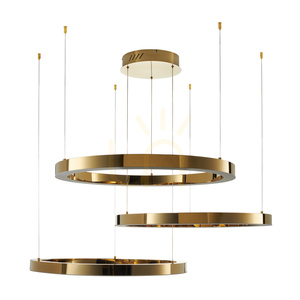 Lampa wisząca CIRCLE 60+80+100 LED złoty połysk na 1 podsufitce small 4