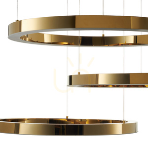 Lampa wisząca CIRCLE 60+80+100 LED złoty połysk na 1 podsufitce small 5