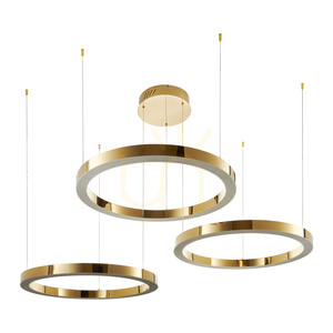 Lampa wisząca CIRCLE 60+80+100 LED złoty połysk na 1 podsufitce small 0