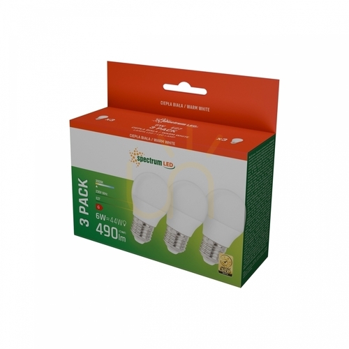 Sprawdź Led Kulka E 27 230 V 6 W Ww Spectrum 3 Pack