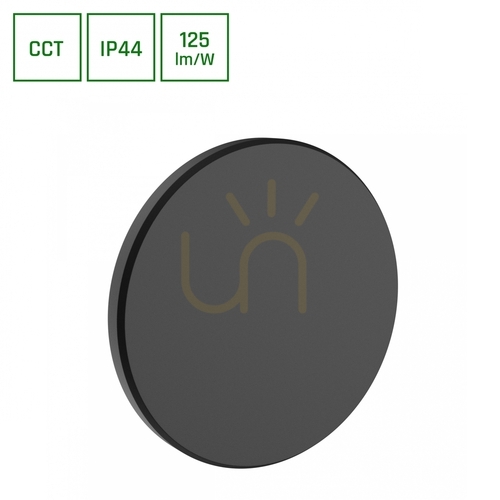 Sprawdź Piatta 9 W Cct 230 V Ip44 120x47 Mm Czarny Okrągła Elewacyjna