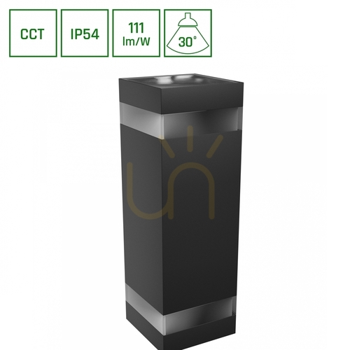 Sprawdź Torre Ring 18 W Cct 230 V Ip54 99x78x240 Mm Czarny Kwadratowa Elewacyjna Dwukierunkowe