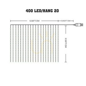 Biała Kurtyna Wizard Kulka 2*2m 400 Led Rgb small 5