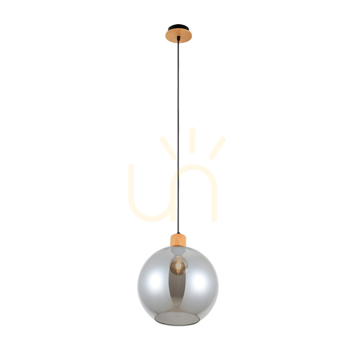 Sprawdź Lampa Wisząca Italux Potan Drewno Dymione Szkło E27 PND-67497-WO-SG