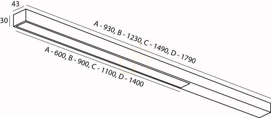 Pokaż Lampa liniowa sufitowa PIETRA/N 133 L-1210 SOFT OPAL Biały struktura Lampa liniowa sufitowa PIETRA/N 133 L-1210 SOFT OPAL Biały struktura