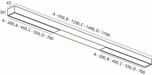 Lampa liniowa sufitowa PIETRA/N 133A L-930 SOFT OPAL Biały struktura 4 Lampa liniowa sufitowa PIETRA/N 133A L-930 SOFT OPAL Biały struktura small 4