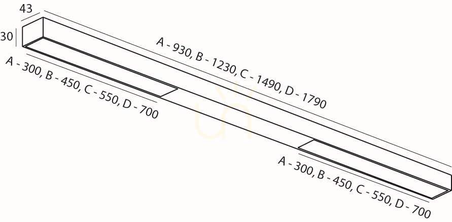 Pokaż Lampa liniowa sufitowa PIETRA/N 133A L-1790 SOFT OPAL Biały struktura Lampa liniowa sufitowa PIETRA/N 133A L-1790 SOFT OPAL Biały struktura