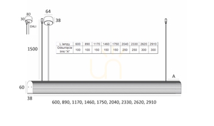 Liniowa lampa zwieszana FURRO/Z 144A L-2620 Czarny small 4