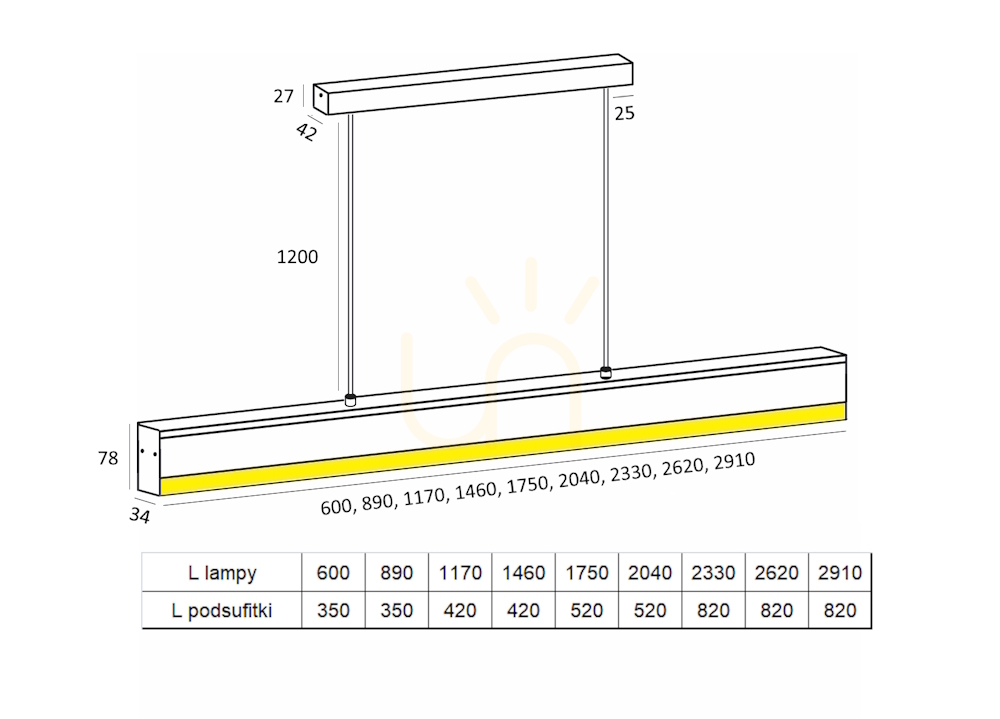 Wyświetl Liniowa lampa zwieszana HARTO/Z 155B L-600 Czarny struktura Liniowa lampa zwieszana HARTO/Z 155B L-600 Czarny struktura
