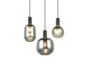 Lampa wisząca Trio DIVA 319830332, 3 × E27, czarny mat i chromowane szkło small 2