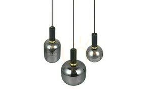 Lampa wisząca Trio DIVA 319830332, 3 × E27, czarny mat i chromowane szkło small 4