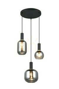 Lampa wisząca Trio DIVA 319830332, 3 × E27, czarny mat i chromowane szkło small 0