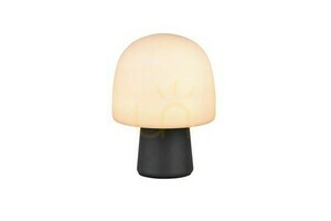 Lampa stołowa Trio STEEN 568200132 – czarny mat, szkło taupe, E14, 27 cm small 5