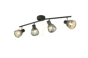Lampa sufitowa TRIO TARIFA 862800432 – 4×E14, czarna matowa, chromowane szkło small 1