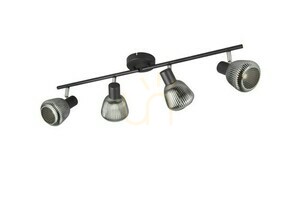 Lampa sufitowa TRIO TARIFA 862800432 – 4×E14, czarna matowa, chromowane szkło small 4