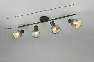 Lampa sufitowa TRIO TARIFA 862800432 – 4×E14, czarna matowa, chromowane szkło small 6