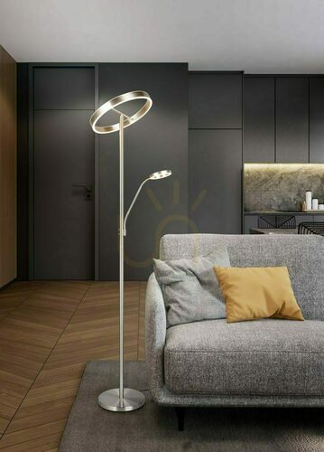 Sprawdź Lampa podłogowa LED z lampką do czytania TRIO WILLIS 449510207, nikiel matowy