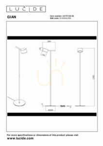 Lampa podłogowa Lucide GIAN czarna LED dotykowa 8W 130 cm 44717/08/30 small 4