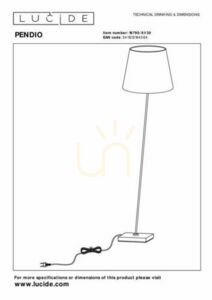 Lampa podłogowa Lucide Pendio czarna japandi E27 150 cm 19790/81/30 small 6