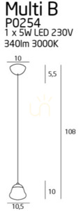 Lampa wisząca Max Light Multi P0254 biała 18 cm LED 5W small 1