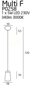 Lampa wisząca Max Light Multi P0258 biała 18 cm LED 5W small 1