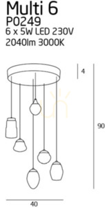 Lampa wisząca Max Light Multi 6 biała 52 cm P0249 1 Lampa wisząca Max Light Multi 6 biała 52 cm P0249 small 1
